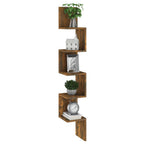 Mensola Muro Angolo Rovere Fumo 20x20x127,5cm Truciolato