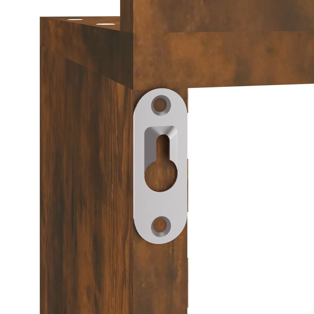 Mensola Muro Angolo Rovere Fumo 20x20x127,5cm Truciolato