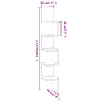 Mensola Muro Angolo Rovere Fumo 20x20x127,5cm Truciolato