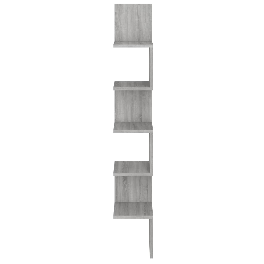 Mensola Angolare Grigio Sonoma 20x20x127,5 cm Truciolato