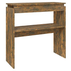 Tavolino Consolle Rovere Fumo 80x30x80 cm in Legno Multistrato