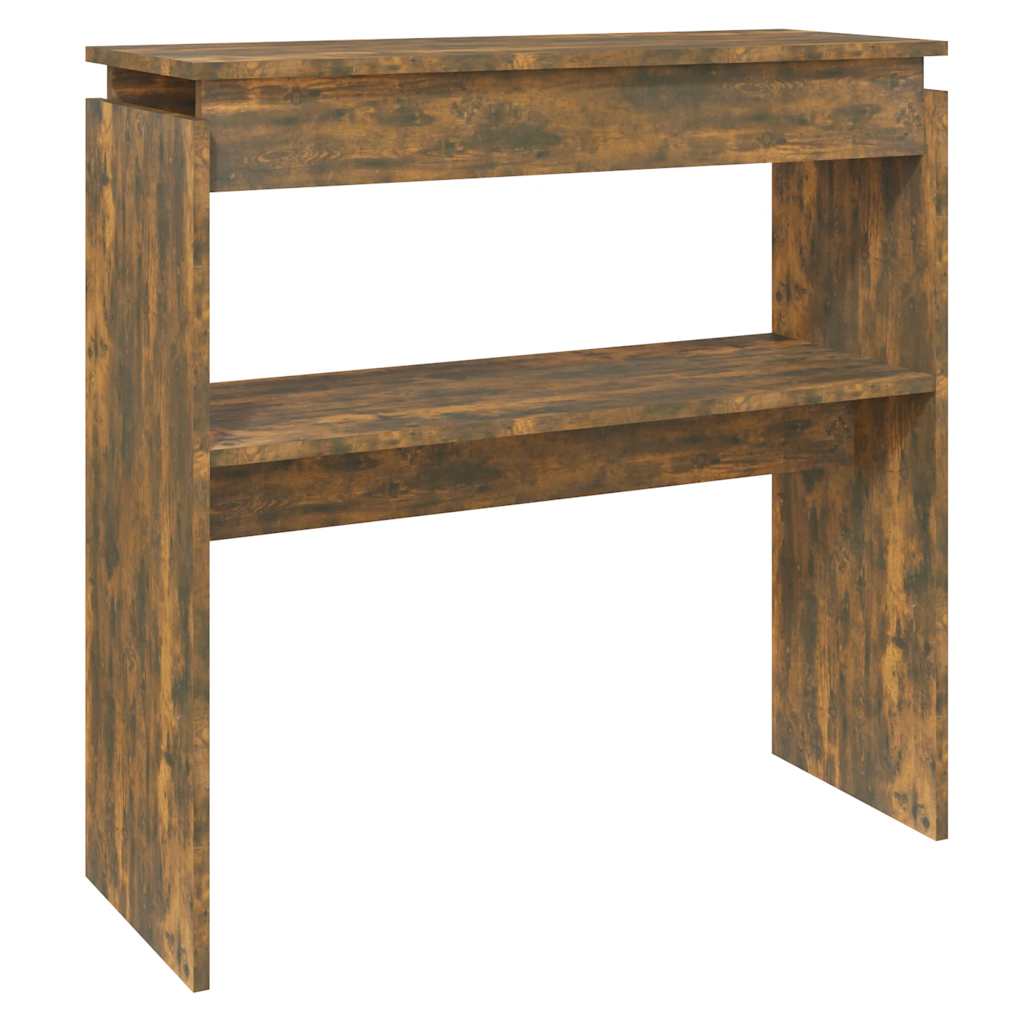 Tavolino Consolle Rovere Fumo 80x30x80 cm in Legno Multistrato