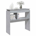 Tavolino Consolle Grigio Sonoma 80x30x80 cm Legno Multistrato
