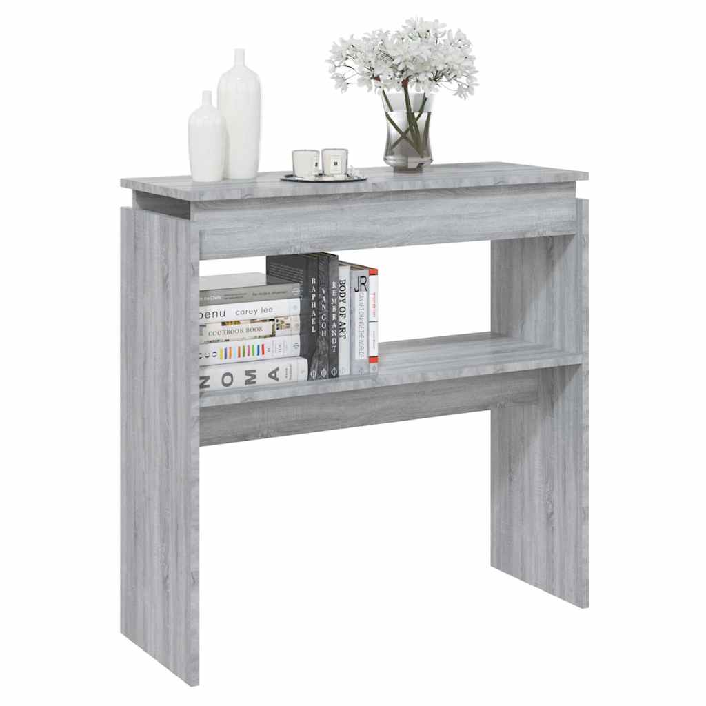 Tavolino Consolle Grigio Sonoma 80x30x80 cm Legno Multistrato