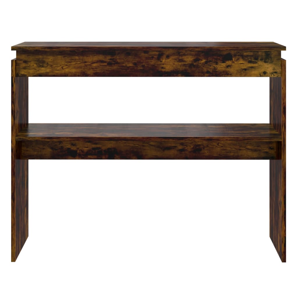 Tavolino Consolle Rovere Fumo 102x30x80 cm in Legno Multistrato