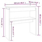Tavolino Consolle Rovere Fumo 102x30x80 cm in Legno Multistrato