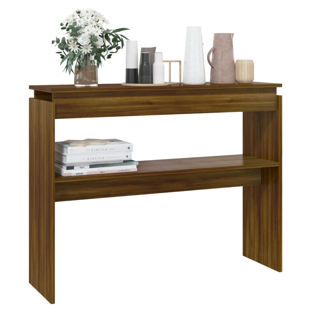 Tavolino Consolle Rovere Marrone 102x30x80 cm Legno Multistrato