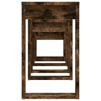 Tavolini Impilabili 3 pz Rovere Fumo in Legno Multistrato
