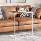 Tavolino da Salotto Bianco 55x35x66 cm in Legno Multistrato