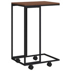 Tavolino con Ruote Nero 40x30x63,5cm in Legno Ingegnerizzato