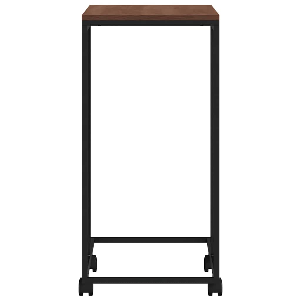 Tavolino con Ruote Nero 40x30x63,5cm in Legno Ingegnerizzato