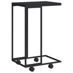 Tavolino con Ruote Nero 40x30x63,5cm in Legno Ingegnerizzato