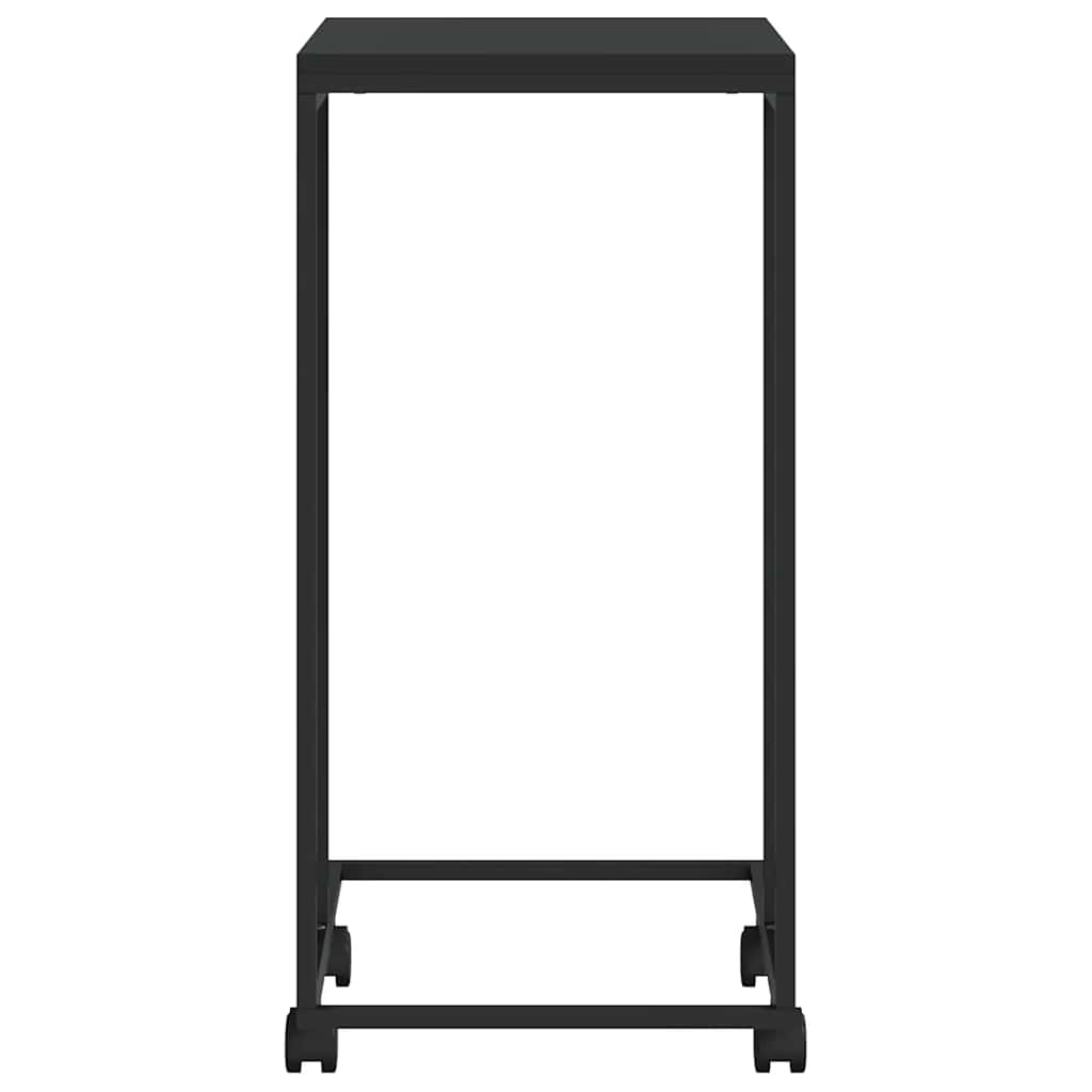 Tavolino con Ruote Nero 40x30x63,5cm in Legno Ingegnerizzato