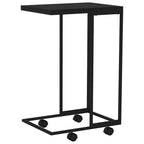 Tavolino con Ruote Nero 40x30x63,5cm in Legno Ingegnerizzato