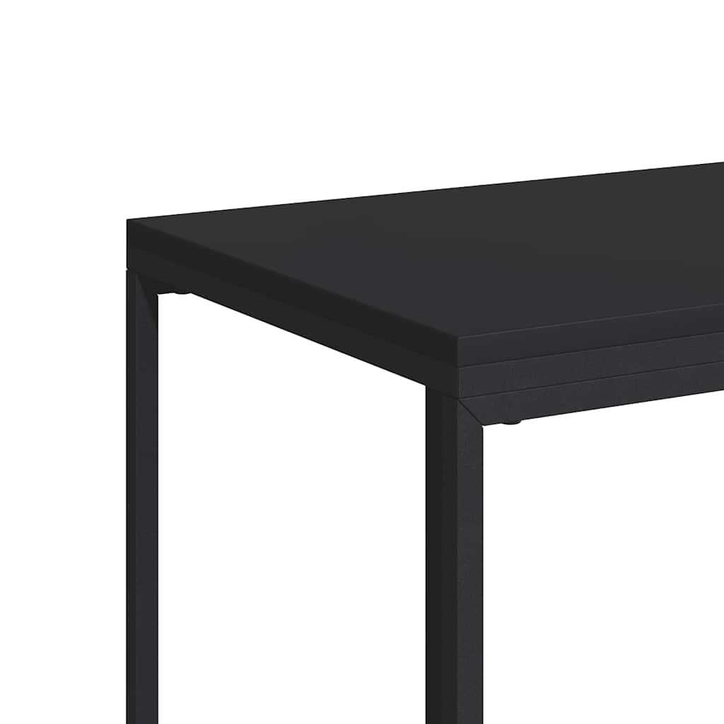 Tavolino con Ruote Nero 40x30x63,5cm in Legno Ingegnerizzato