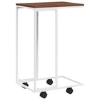 Tavolino con Ruote Bianco 40x30x63,5cm in Legno Multistrato