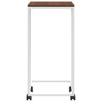 Tavolino con Ruote Bianco 40x30x63,5cm in Legno Multistrato