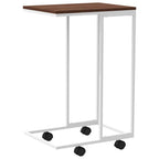 Tavolino con Ruote Bianco 40x30x63,5cm in Legno Multistrato