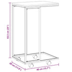 Tavolino con Ruote Bianco 40x30x63,5cm in Legno Multistrato