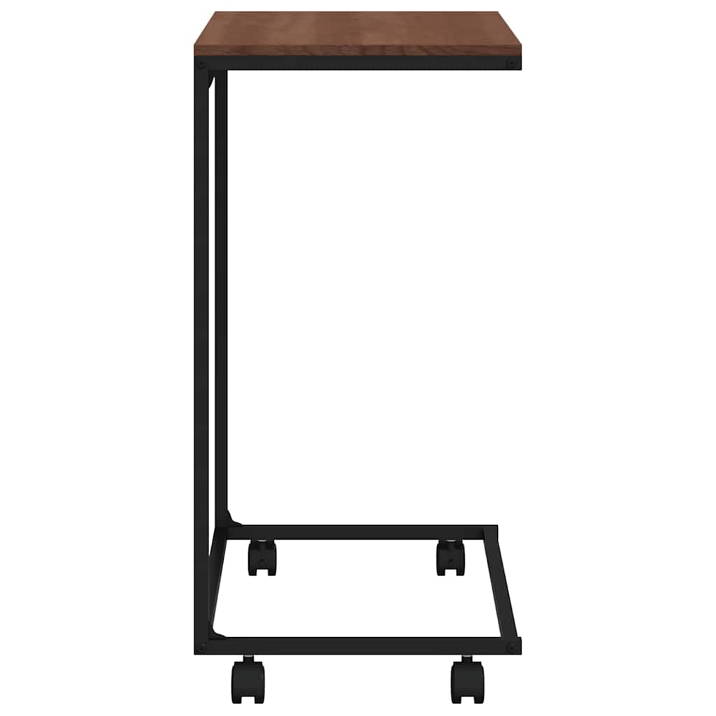 Tavolino con Ruote Nero 55x35x70 cm in Legno Multistrato