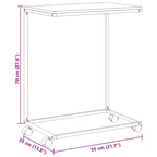 Tavolino con Ruote Nero 55x35x70 cm in Legno Multistrato