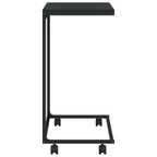 Tavolino con Ruote Nero 55x35x70 cm in Legno Multistrato