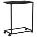 Tavolino con Ruote Nero 55x35x70 cm in Legno Multistrato