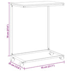 Tavolino con Ruote Nero 55x35x70 cm in Legno Multistrato
