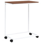 Tavolino con Ruote Bianco 55x35x70 cm in Legno Multistrato