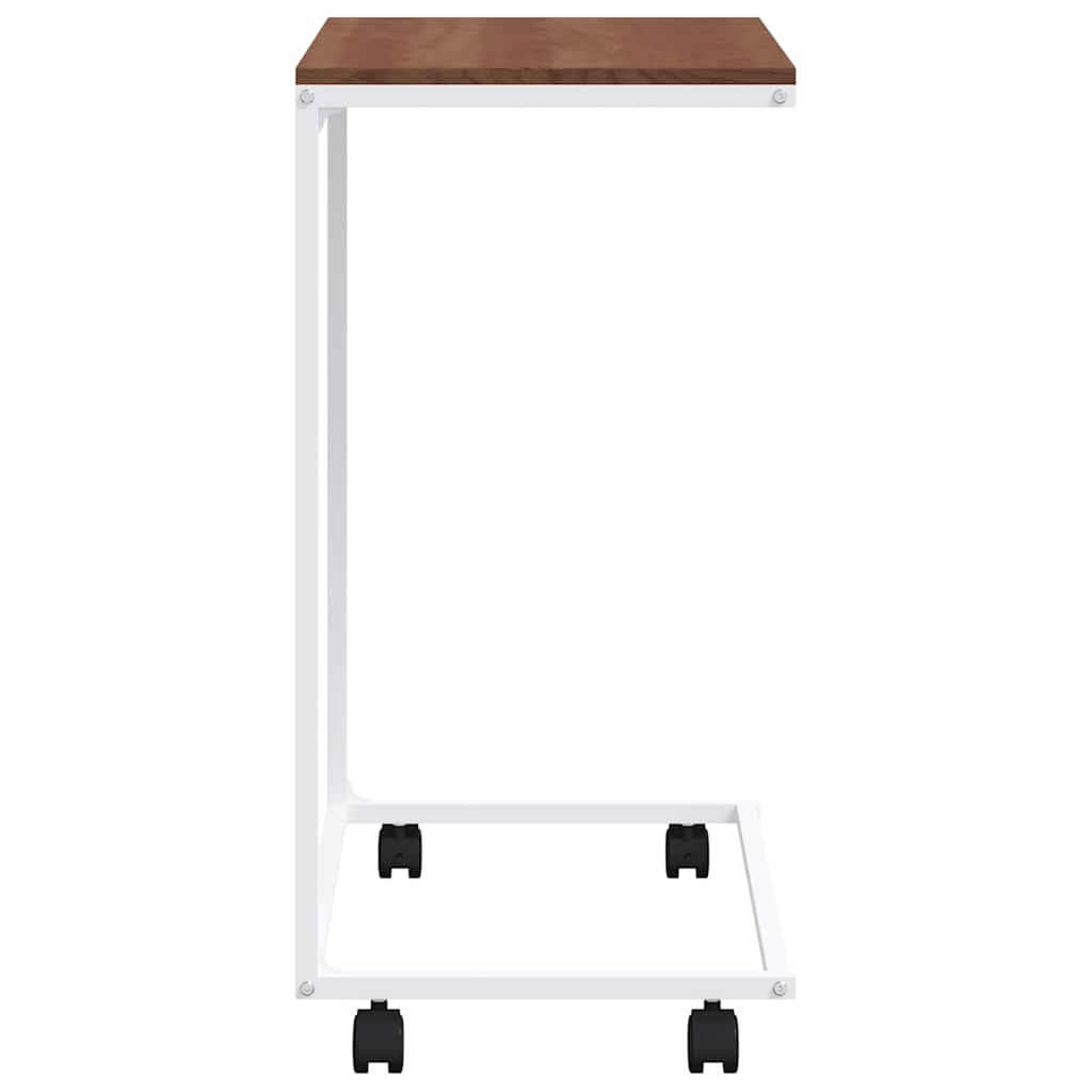 Tavolino con Ruote Bianco 55x35x70 cm in Legno Multistrato