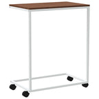 Tavolino con Ruote Bianco 55x35x70 cm in Legno Multistrato