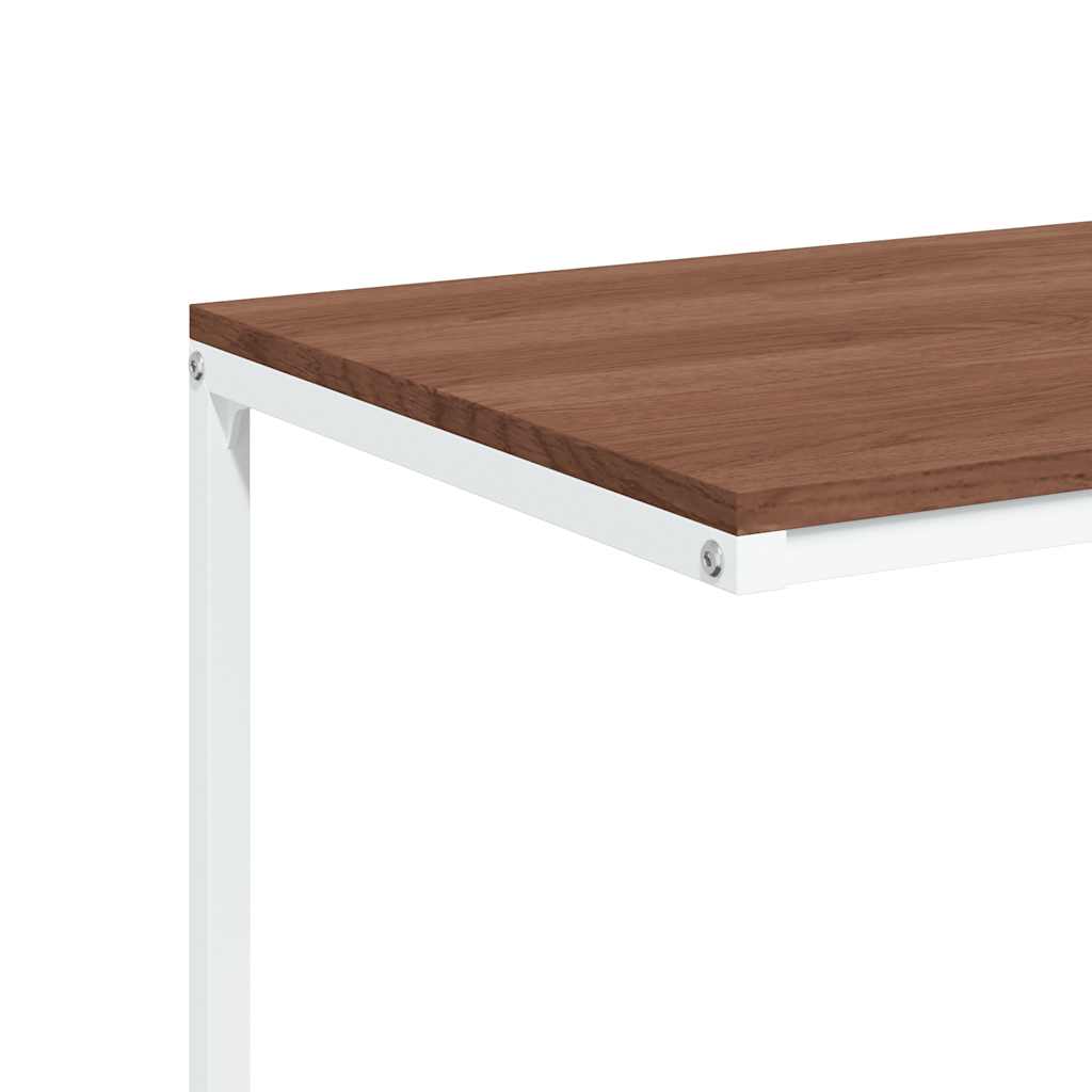 Tavolino con Ruote Bianco 55x35x70 cm in Legno Multistrato