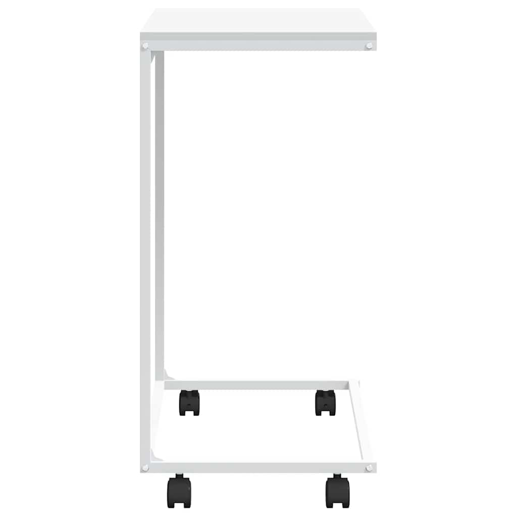 Tavolino con Ruote Bianco 55x35x70 cm in Legno Multistrato