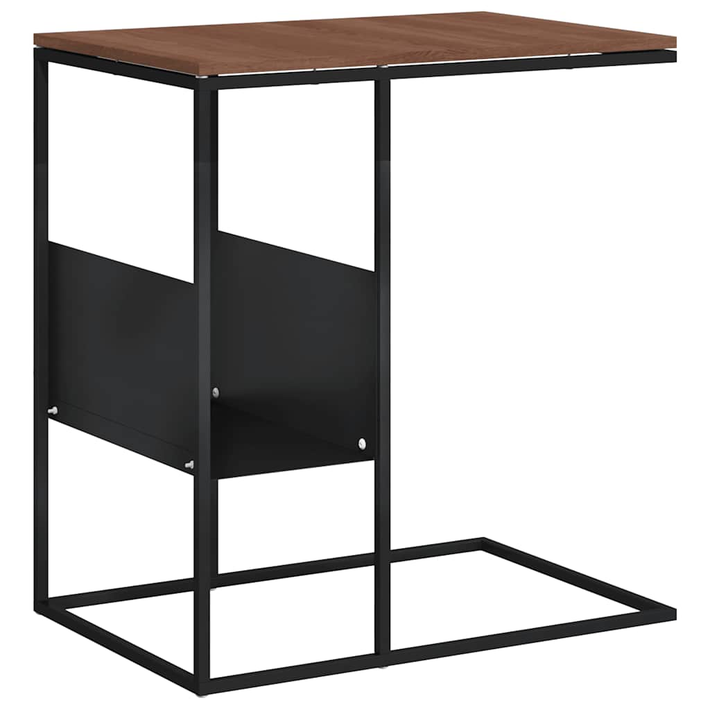 Tavolino Nero 55x36x59,5 cm Legno Multistrato