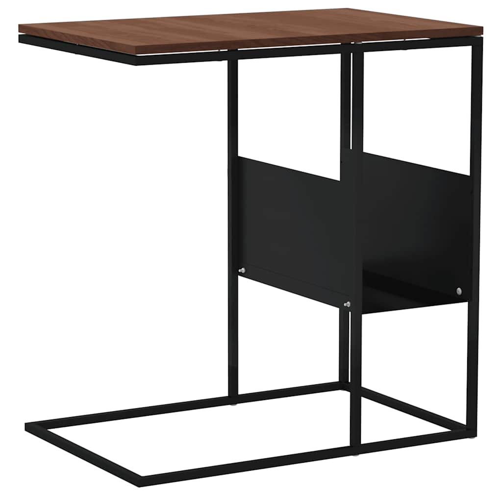 Tavolino Nero 55x36x59,5 cm Legno Multistrato