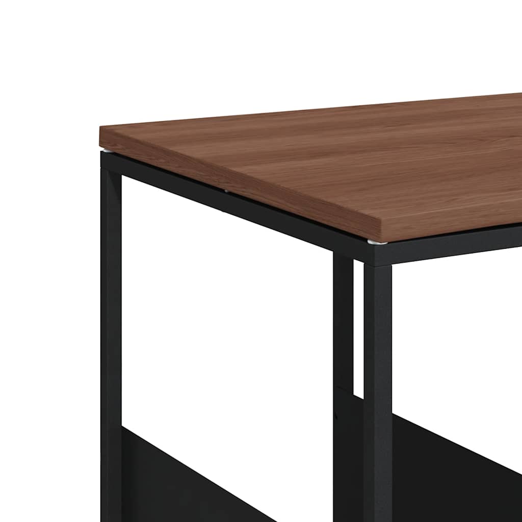 Tavolino Nero 55x36x59,5 cm Legno Multistrato