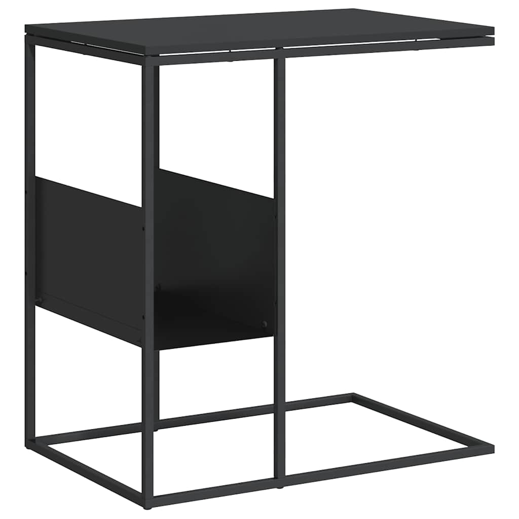 Tavolino Nero 55x36x59,5 cm Legno Multistrato