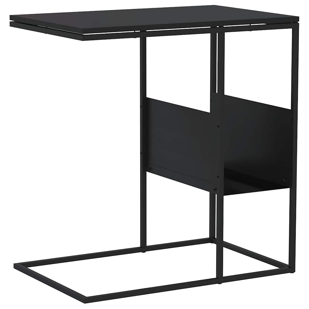 Tavolino Nero 55x36x59,5 cm Legno Multistrato