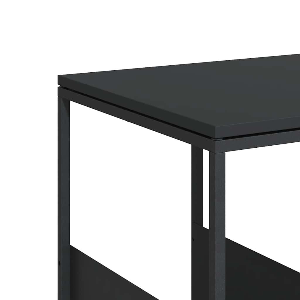 Tavolino Nero 55x36x59,5 cm Legno Multistrato