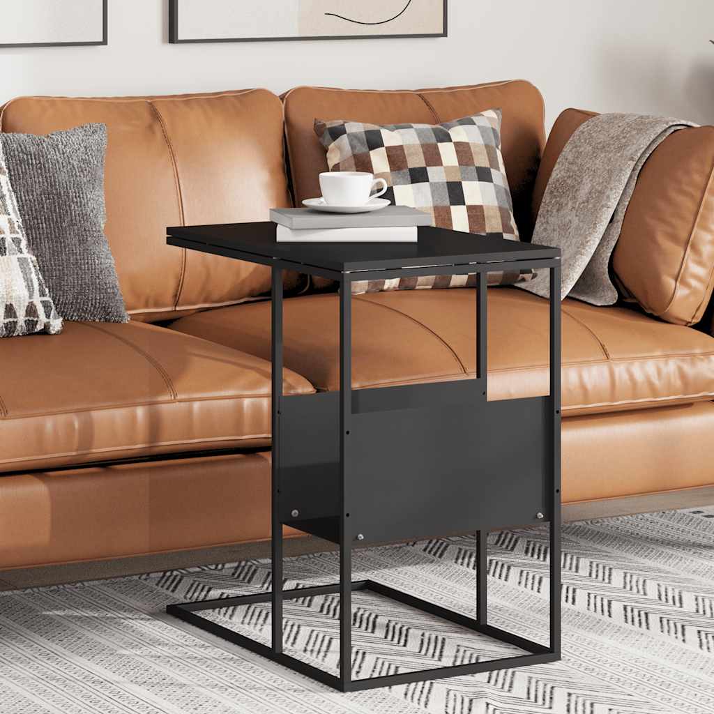 Tavolino Nero 55x36x59,5 cm Legno Multistrato