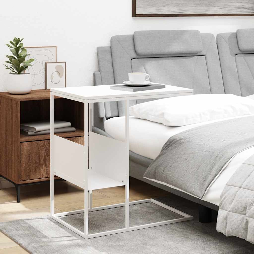 Tavolino Bianco 55x36x59,5 cm Legno Multistrato