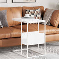 Tavolino Bianco 55x36x59,5 cm Legno Multistrato