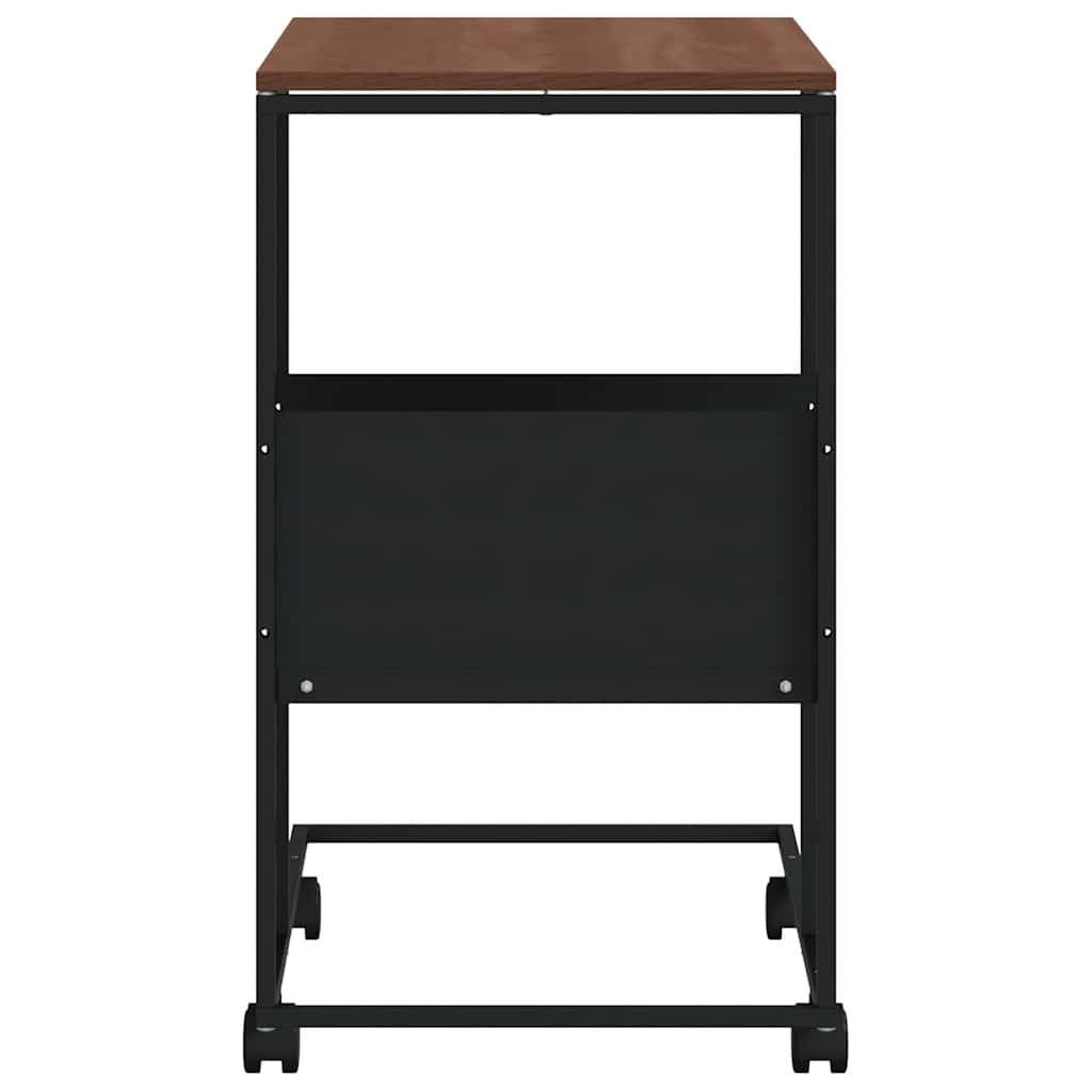 Tavolino con Ruote Nero 55x36x63,5 cm in Legno Multistrato