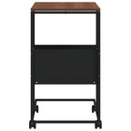 Tavolino con Ruote Nero 55x36x63,5 cm in Legno Multistrato