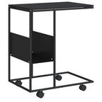 Tavolino con Ruote Nero 55x36x63,5 cm in Legno Multistrato