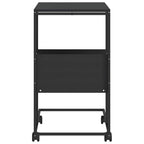 Tavolino con Ruote Nero 55x36x63,5 cm in Legno Multistrato