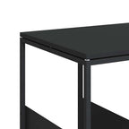 Tavolino con Ruote Nero 55x36x63,5 cm in Legno Multistrato