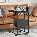 Tavolino con Ruote Nero 55x36x63,5 cm in Legno Multistrato