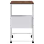 Tavolino con Ruote Bianco 55x36x63,5cm in Legno Multistrato