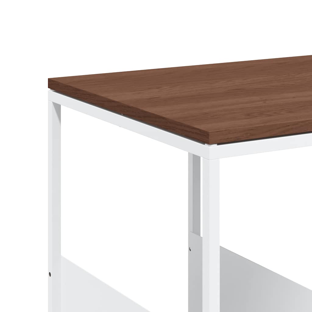 Tavolino con Ruote Bianco 55x36x63,5cm in Legno Multistrato